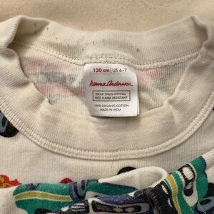 Hanna Andersson White T-Shirt with Colorful Car Graphics